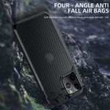For iPhone 12 Pro Max iPAKY Pioneer Series Carbon Fiber Texture Shockproof TPU + PC Case(Black)