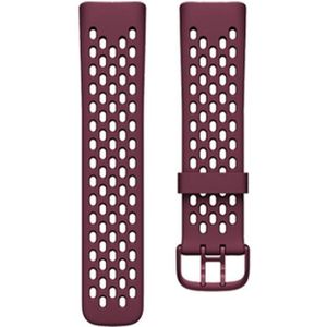 Voor Fitbit Charge 5 Silicone Gat Replacement Strap Watchband (Wine Red)