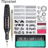 70 stks/set Mini Elektrische Snelheid Verstelbare Graveren Pen Micro Elektrische Boor (EU Plug)