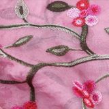 Autumn and Winter National Style Wild Peach Blossom Embroidery Pattern Long Lace Scarf Silk Scarf  Size:172 x 70cm(Ginger Yellow)