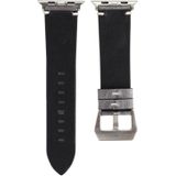 For Apple Watch Series 3 & 2 & 1 38mm Simple Fashion Cowhide Big Eyes Pattern Watch Strap(Grey)
