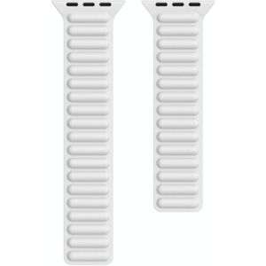 Silicone Magnetic Chain Watchband For Apple Watch Series 6 & SE & 5 & 4 40mm / 3 & 2 & 1 38mm(White)