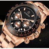 OCHSTIN Augusten 6103B Multi Function Quartz Watch Sports luminous Waterproof Watch Calendar Steel Band Men  Watch(Gold)