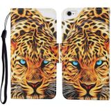 For iPhone 6 Plus Painted Pattern Horizontal Flip Leathe Case(Leopard)