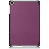For Huawei Enjoy Tablet 2 10.1 inch / Honor Pad 6 10.1 inch Solid Color Horizontal Flip Leather Case with Three-folding Holder & Sleep / Wake-up Function(Purple)