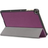 For Huawei Enjoy Tablet 2 10.1 inch / Honor Pad 6 10.1 inch Solid Color Horizontal Flip Leather Case with Three-folding Holder & Sleep / Wake-up Function(Purple)