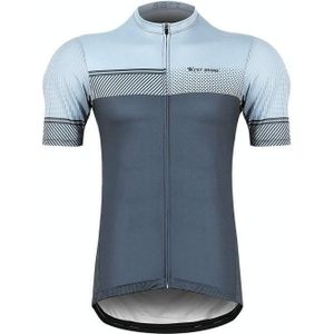 WEST BIKING YP0206164 Summer Polyester Breathable Quick-drying Round Shoulder Short Sleeve Cycling Jersey for Men (Color:Gray Size:L)