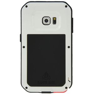 LOVE MEI for Galaxy S6 Edge Metal Ultra-thin Waterproof Dustproof Shockproof Powerful Protective Case(White)