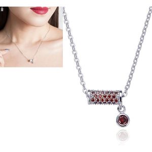 Women Fashion S925 Sterling Silver Small Waist Pendant Necklace (Orange)