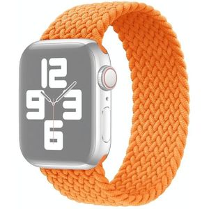 Metal Head Braided Nylon Solid Color Replacement Strap Watchband For Apple Watch Series 6 & SE & 5 & 4 40mm / 3 & 2 & 1 38mm  Size:L 155mm(Orange)