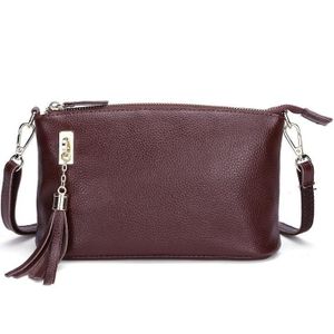 Ladies Fringed One-Shoulder Diagonal Bag Large-Capacity Casual Bag(Brown)