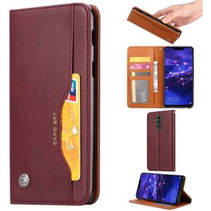 Knead Skin Texture Horizontal Flip Leather Case for Huawei Mate 20 Lite  with Photo Frame & Holder & Card Slots & Wallet(Wine Red)