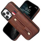 Polsband Standstand Wallet Lederen telefoonhoesje voor iPhone 11 Pro Max (Brown)
