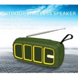 Newrixing NR-5018FM Outdoor Draagbare Bluetooth-luidspreker met antenne  ondersteuning Handsfree Call / TF-kaart / FM / U-schijf (groen + geel)