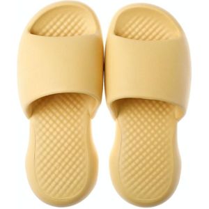 Female Super Thick Soft Bottom Plastic Slippers Summer Indoor Home Defensive Bathroom Slippers  Size: 39-40(Yellow)