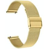 20mm Double Buckle Braided Fine Mesh Stainless Ssteel Metal Replacement Strap(Golden)