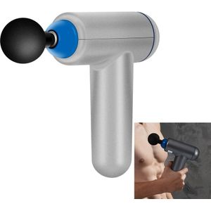 6 Gears Mini Fascia Gun Massage Gun Electric Fitness Massager  Specification: Key File  Without Bag (Silver)