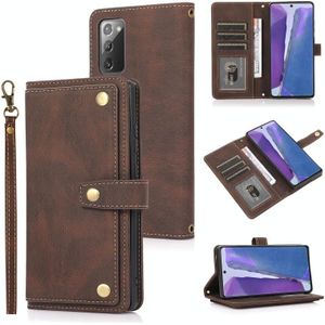 Voor Samsung Galaxy Note20 PU + TPU Horizontale Flip Lederen Case met Houder & Card Slot & Wallet & Lanyard (Brown)