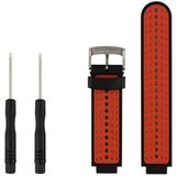 Two-colour Silicone Sport Wrist Strap for Garmin Forerunner 230 / 235 / 620 / 630 / 735XT (Black Red)