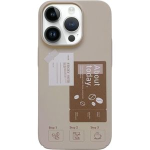 Voor iPhone 12 Pro Max Geschilderd patroon Huidvriendelijke pc-telefoonhoes (beige koffielabel)