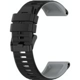 Voor Garmin Fenix 6x Pro 26mm Silicone Mixing Color Watch Strap (zwart + grijs)