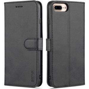 AZNS Skin Feel Calf Texture Horizontal Flip Leather Case with Card Slots & Holder & Wallet For iPhone 7 Plus / 8 Plus(Black)