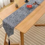 Cotton Linen Tea Table Dining Table Table Flag Retro Tablecloth  Size:30x160cm(Wave)