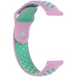 Double Colour Silicone Sport Wrist Strap for Huawei Watch Series 1 18mm(Mint Green + Light Pink)