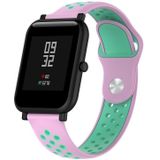 Double Colour Silicone Sport Wrist Strap for Huawei Watch Series 1 18mm(Mint Green + Light Pink)