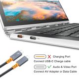 9046 100W USB-C / Type-C Male naar USB-C / Type-C Male Tweekleurige DataKabel 4K Audio VideoKabel voor Thunderbolt 3  Kabellengte: 0.3m