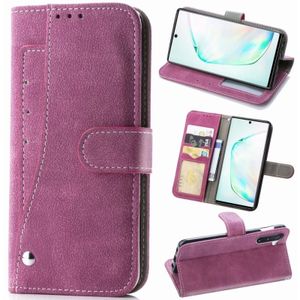 For Galaxy Note 10 Matte Leather Rotary Card Case with Card Slot and Photo Frame and Stand Function(Magenta)
