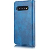 DG.MING Crazy Horse Texture Flip Detachable Magnetic Leather Case for Samsung Galaxy S10 E  with Holder & Card Slots & Wallet(Blue)