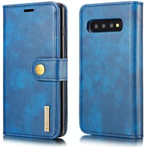 DG.MING Crazy Horse Texture Flip Detachable Magnetic Leather Case for Samsung Galaxy S10 E  with Holder & Card Slots & Wallet(Blue)