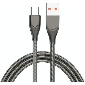 ENKAY ENK-CB132 USB naar USB-C / Type-C koolstofstalen slangveer 6A avondmaal snel opladen datakabel  lengte: 2m