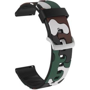 20mm For Amazfit Pop Camouflage Silicone Replacement Wrist Strap Watchband with Silver Buckle(3)