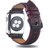Square Hole Top-grain Leather Wrist Watch Band for Apple Watch Series 4 & 3 & 2 & 1 38&40mm