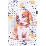 For Amazon Kindle Paperwhite 4 / 3 / 2 / 1 Animal Pattern Horizontal Flip Leather Case with Holder & Card Slots & Photo Frame & Sleep / Wake-up Function(Little Flower dog)