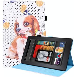For Amazon Kindle Paperwhite 4 / 3 / 2 / 1 Animal Pattern Horizontal Flip Leather Case with Holder & Card Slots & Photo Frame & Sleep / Wake-up Function(Little Flower dog)