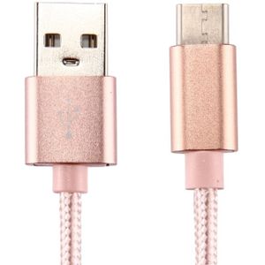 Knit Texture USB to USB-C / Type-C Data Sync Charging Cable  Cable Length: 1m  3A Total Output  2A Transfer Data  For Galaxy S8 & S8 + / LG G6 / Huawei P10 & P10 Plus / Oneplus 5 / Xiaomi Mi6 & Max 2 /and other Smartphones(Rose Gold)