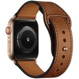 Lederen vervangende horlogeband voor Apple Watch Series 7 41mm / 6 & SE & 5 & 4 40mm / 3 & 2 & 1 38mm (roodbruin bronzen goud)