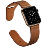 Lederen vervangende horlogeband voor Apple Watch Series 7 41mm / 6 & SE & 5 & 4 40mm / 3 & 2 & 1 38mm (roodbruin bronzen goud)