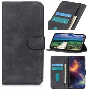 For Samsung Galaxy A22 4G(EU Version) KHAZNEH Retro Texture Horizontal Flip Leather Case with Holder & Card Slots & Wallet(Black)