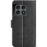Voor OnePlus 10 Pro 5G Dual-Side Magnetic Gesp Horizontale Flip Lederen Case met Houder & Card Slots & Portemonnee (Zwart)