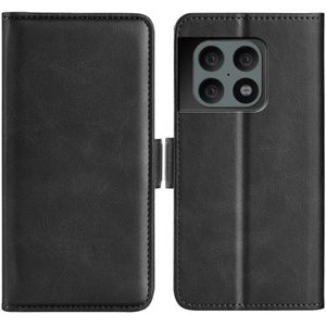Voor OnePlus 10 Pro 5G Dual-Side Magnetic Gesp Horizontale Flip Lederen Case met Houder & Card Slots & Portemonnee (Zwart)