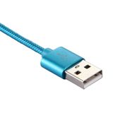 Knit Texture USB to USB-C / Type-C Data Sync Charging Cable  Cable Length: 2m  3A Total Output  2A Transfer Data  For Galaxy S8 & S8 + / LG G6 / Huawei P10 & P10 Plus / Oneplus 5 / Xiaomi Mi6 & Max 2 /and other Smartphones(Blue)