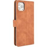 For iPhone 12 Pro Max Solid Color Skin Feel Magnetic Buckle Horizontal Flip Calf Texture PU Leather Case with Holder & Card Slots & Wallet(Brown)