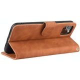 For iPhone 12 Pro Max Solid Color Skin Feel Magnetic Buckle Horizontal Flip Calf Texture PU Leather Case with Holder & Card Slots & Wallet(Brown)