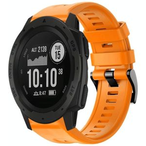 Voor Garmin Instinct Metalen Gesp Effen Kleur Siliconen Horlogeband (Oranje)