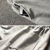 Mens Shorts Straight Casual Sports Pants Loose Solid Color Stretch Five-point Pants (Color:Grey Size:XXXXL)