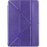 Transformers Style Silk Texture Horizontal Flip Solid Color Leather Case with Holder for iPad Mini 2019 (Purple)